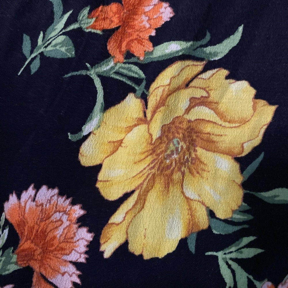 Forever 21 Floral Black and Yellow Women's Wrap Dress Small - Picture 6 of 6